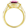 Lab-Created Ruby (2-1/2 ct. t.w.) and White Sapphire (1/2 ct. t.w.) Ring in 14k Gold-Plated Sterling Silver