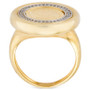 Diamond Coin Statement Ring (1/4 ct. t.w.) in 14k Gold-Plated Sterling Silver
