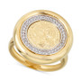 Diamond Coin Statement Ring (1/4 ct. t.w.) in 14k Gold-Plated Sterling Silver