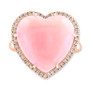 EFFY® Pink Opal (10-9/10 ct. t.w.) & Diamond (1/5 ct. t.w.) Heart Ring in 14k Rose Gold