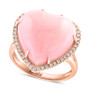 EFFY® Pink Opal (10-9/10 ct. t.w.) & Diamond (1/5 ct. t.w.) Heart Ring in 14k Rose Gold