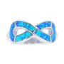 Lab-Created Opal Inlay Infinity Ring in Sterling Silver