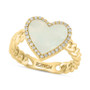 EFFY® Mother of Pearl & Diamond (1/10 ct. t.w.) Heart Halo Ring in 14k Gold-Plated Sterling Silver