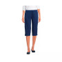 Women's Petite Sport Knit High Rise Elastic Waist Pull On Capri Pants