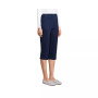 Women's Petite Sport Knit High Rise Elastic Waist Pull On Capri Pants