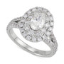 Diamond Oval-Cut Halo Engagement Ring (2 ct. t.w.) in 14k White Gold