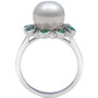Cultured Freshwater Pearl (9-10mm) & Cubic Zirconia Statement Ring in Sterling Silver