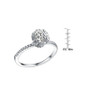 Sterling Silver White Gold Plated Round Clear Cubic Zirconia Solitaire Ring