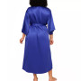 Victoria Plus Size Satin 3/4 Sleeve Long Robe