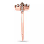 Cubic Zirconia Cross 18K Rose Gold Over Silver Toe Ring