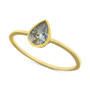 Cubic Zirconia Pear Bezel Ring in 18k Gold-Plated Sterling Silver, Created for Macy's