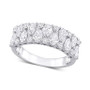 Diamond Pear & Round Semi-Eternity Cluster Ring (2 ct. t.w.) in 14k White Gold