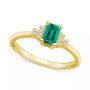 Emerald (1/2 ct. t.w.) & Diamond (1/10 ct. t.w.) Ring in 14k Gold (Also Available in Ruby, Sapphire & Pink Sapphire)