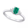 Emerald (1/2 ct. t.w.) & Diamond (1/10 ct. t.w.) Ring in 14k Gold (Also Available in Ruby, Sapphire & Pink Sapphire)