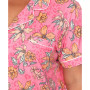 Plus Size Short Sleeve Pants Tropical Pajama Set, 2-Piece