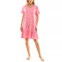 Women's Printed Short-Sleeve Ruffled Sleepshirt