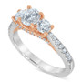Diamond Three Stone Ring (1-1/2 ct. t.w.) in 14k White & Rose Gold
