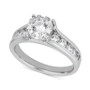 Diamond Halo Channel-Set Engagement Ring (1 ct. t.w.) in 14k White Gold
