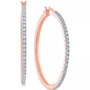 Diamond Hoop Earrings (1/4 ct. t.w.) in Sterling Silver, 14k Gold-Plated Sterling Silver or 14k Rose Gold-Plated Sterling Silver
