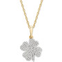 Diamond Clover 18" Pendant Necklace (1/10 ct. t.w.) in 10k Gold, Created for Macy's