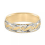 Men's Satin Finish Design Comfort Fit Wedding Band in 14k Gold