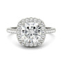 Moissanite Cushion Halo Ring (2-7/8 ct. tw. Diamond Equivalent) in 14k White Gold