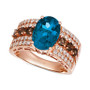 Multi-Gemstone (4-1/4 ct. t.w.) & Diamond (5/8 ct. t.w.) Ring in 14k Rose Gold