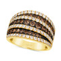 Chocolate Diamond & Nude Diamond Multirow Statement Ring (2-1/20 ct. t.w.) in 14k Gold