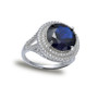 Blue Cubic Zirconia Double Pave Row Ring (7-1/2 ct. t.w.) In Sterling Silver
