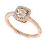 Morganite (3/4 ct. t.w.) & Diamond (1/5 ct. t.w.) Halo Ring in 14k Rose Gold