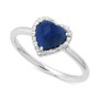Sapphire (1-7/8 ct. t.w.) & Diamond (1/10 ct. t.w.) Heart Ring in 14k White Gold