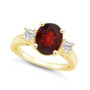Garnet and Diamond Ring (3-1/10 ct.t.w and 1/3 ct.t.w) 14K Yellow Gold