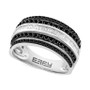 EFFY® Black Diamond (3/4 ct. t.w.) & White Diamond (1/5 ct. t.w.) Multi-Row Statement Ring in 14k White Gold