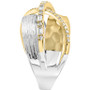 EFFY® Diamond Round & Baguette Crossover Statement Ring (1/3 ct. t.w.) in 14k Two-Tone Gold