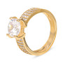 Cubic Zirconia Solitaire Pavé Ring in Gold-Plated Sterling Silver, Created for Macy's
