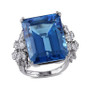 Blue Topaz (28 1/4 ct. t.w.) and Diamond (1 3/4 ct. t.w.) Ring in 14k White Gold