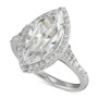 Cubic Zirconia Marquise Halo Ring in Sterling Silver