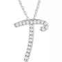 Diamond Initial Pendant Necklace (1/10 ct. t.w.) in Sterling Silver, 16" + 2" Extender