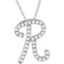 Diamond Initial Pendant Necklace (1/10 ct. t.w.) in Sterling Silver, 16" + 2" Extender