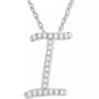 Diamond Initial Pendant Necklace (1/10 ct. t.w.) in Sterling Silver, 16" + 2" Extender