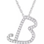 Diamond Initial Pendant Necklace (1/10 ct. t.w.) in Sterling Silver, 16" + 2" Extender