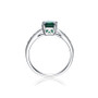 Sterling Silver White Gold Plated Emerald Cubic Zirconia Eternity Rectangle Band Ring