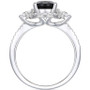 Onyx (1 1/2 ct. t.w. ) & Diamond (1/2 ct. t.w.) Ring in 10k White Gold