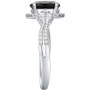 Onyx (1 1/2 ct. t.w. ) & Diamond (1/2 ct. t.w.) Ring in 10k White Gold