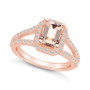 Morganite (1-3/8 ct. t.w.) and Diamond (1/2 ct. t.w.) Halo Ring in 14K Rose Gold