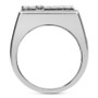 Men's Black & White Diamond Cross Ring (1-1/2 ct. t.w.) in Sterling Silver