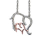 Diamond Family Elephant Pendant Necklace (1/10 ct. t.w.) in Sterling Silver and 10k Rose Gold