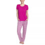Women's Short Sleeve Henley Top & Pajama Pants Set