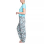 Women's Short Sleeve Henley Top & Pajama Pants Set