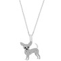 White Diamond (1/5 ct. t.w.) & Black Diamond Accent Chihuahua Pendant Necklace in 10k White Gold, 16" + 2" extender, Created for Macy's